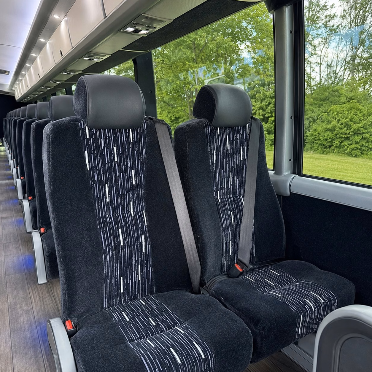 cambridge charter bus rental interior